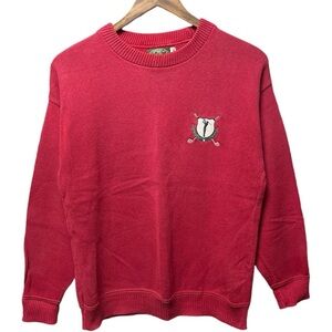 vintage red small Golf graphic logo Crewneck casual sports sweatshirt sweater